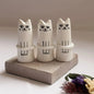 3 Pcs White And Black Adorable Sassy Cat Mini Bud Vase - Whimsical Resin Figurine Flower Holder for Single Stem - Cute Home & Desk Decor Accent - Mekamart Australia
