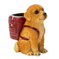 Red Backpack Charming Golden Retriever Puppy Pen Holder - Resin Desktop Organizer & Decorative Figurine - Mekamart Australia