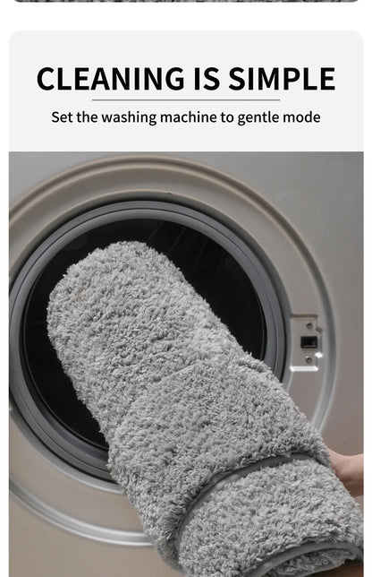 Grey Ultra Absorbent Plush Bath Mat - Non-Slip Bathroom Rug with Innovative Foot Drying Pocket - Mekamart Australia