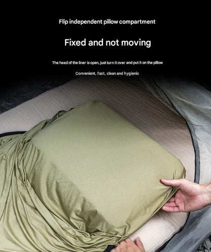 Grey Ultra-Stretch Sleeping Bag Liner - Portable & Lightweight Envelope Sleep Sack for Camping & Travel - Mekamart Australia