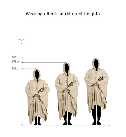 Green Cozy 4-in-1 Wearable Fleece Poncho Sleeping Bag - Multifunctional Camping Blanket with Detachable Hood - Mekamart Australia