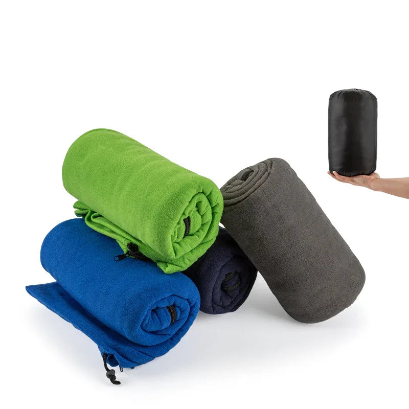 Green Versatile Double-Sided Fleece Bag Liner - Lightweight & Portable Travel Blanket for Camping & Outdoors - Mekamart Australia
