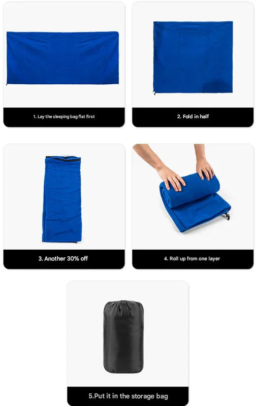 Blue Versatile Double-Sided Fleece Bag Liner - Lightweight & Portable Travel Blanket for Camping & Outdoors - Mekamart Australia
