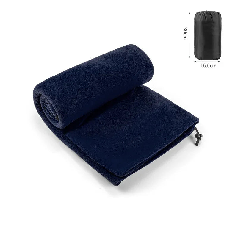 Dark Blue Versatile Double-Sided Fleece Bag Liner - Lightweight & Portable Travel Blanket for Camping & Outdoors - Mekamart Australia