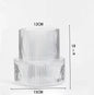 Transparent Modern Two-Tier Ribbed Glass Vase - Elegant Cylindrical Flower Centrepiece for Home Decor - Mekamart Australia