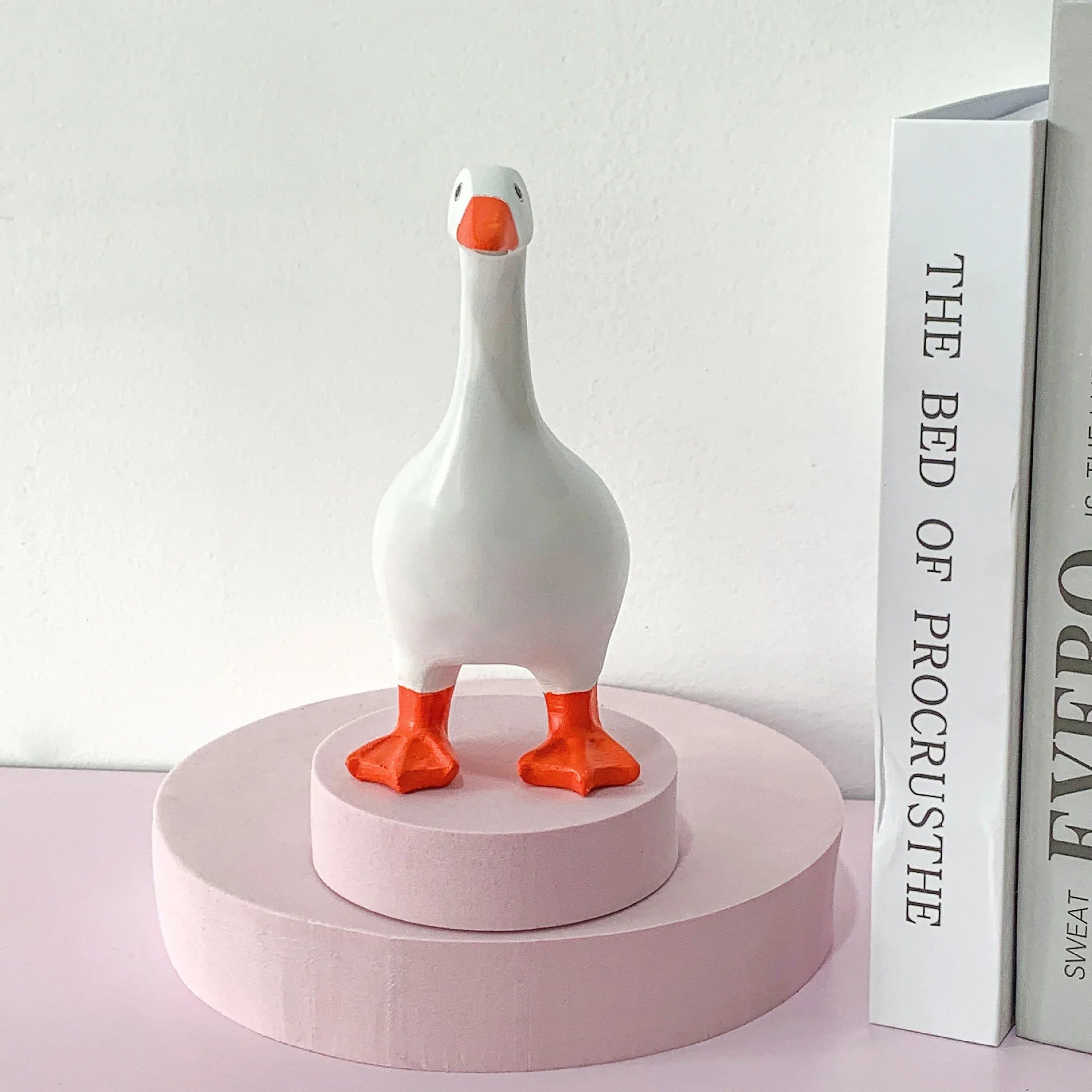 2 Pcs White and Yellow Whimsical Magnetic Goose Figurine - Novelty Key Holder & Desk Organizer - Mekamart Australia