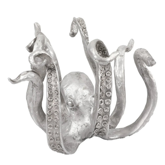 Silver Vintage Bronze Octopus Mug Holder - Decorative Resin Statue & Countertop Cup Rack - Mekamart Australia