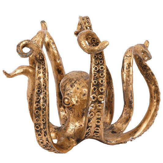 Gold Vintage Bronze Octopus Mug Holder - Decorative Resin Statue & Countertop Cup Rack - Mekamart Australia