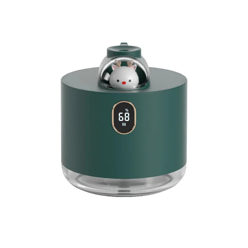 Green Adorable Space Capsule Humidifier - Portable USB Cool Mist Maker with LED Display & Ambient Night Light - Mekamart Australia