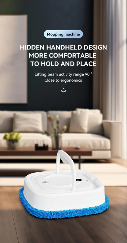 White Smart Robotic Floor Mop with Humidifier Spray - Ultra-Slim Automatic Wet & Dry Floor Cleaner - Mekamart Australia