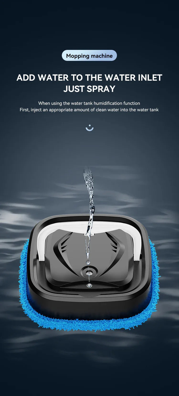 White Smart Robotic Floor Mop with Humidifier Spray - Ultra-Slim Automatic Wet & Dry Floor Cleaner - Mekamart Australia