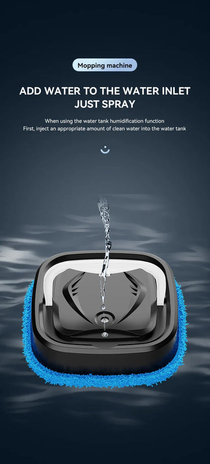 White Smart Robotic Floor Mop with Humidifier Spray - Ultra-Slim Automatic Wet & Dry Floor Cleaner - Mekamart Australia