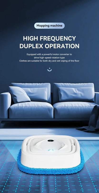 Black Smart Robotic Floor Mop with Humidifier Spray - Ultra-Slim Automatic Wet & Dry Floor Cleaner - Mekamart Australia