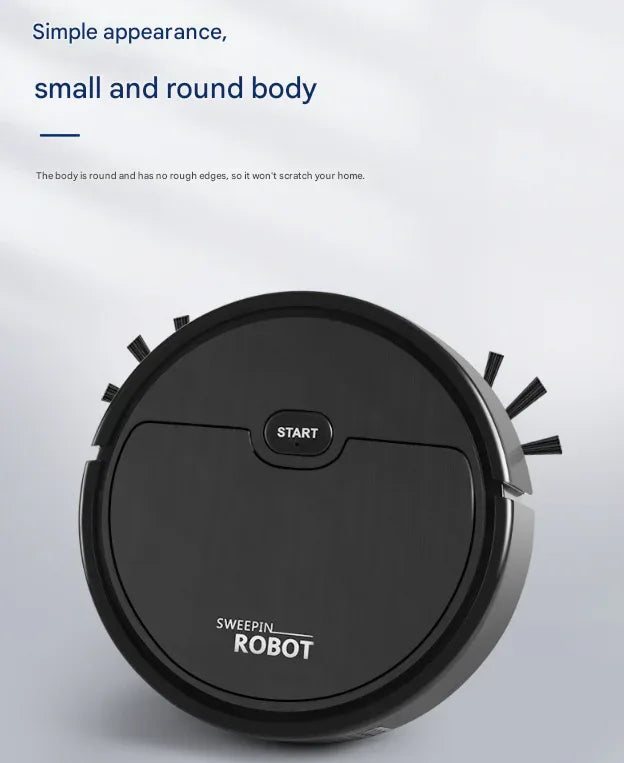 Black 3-in-1 Smart Robot Vacuum Cleaner - Automatic Sweeping, Mopping & Suction for Hard Floors & Pet Hair - Mekamart Australia