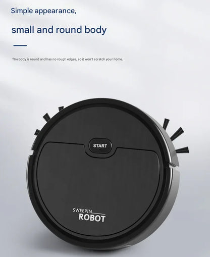 Black 3-in-1 Smart Robot Vacuum Cleaner - Automatic Sweeping, Mopping & Suction for Hard Floors & Pet Hair - Mekamart Australia