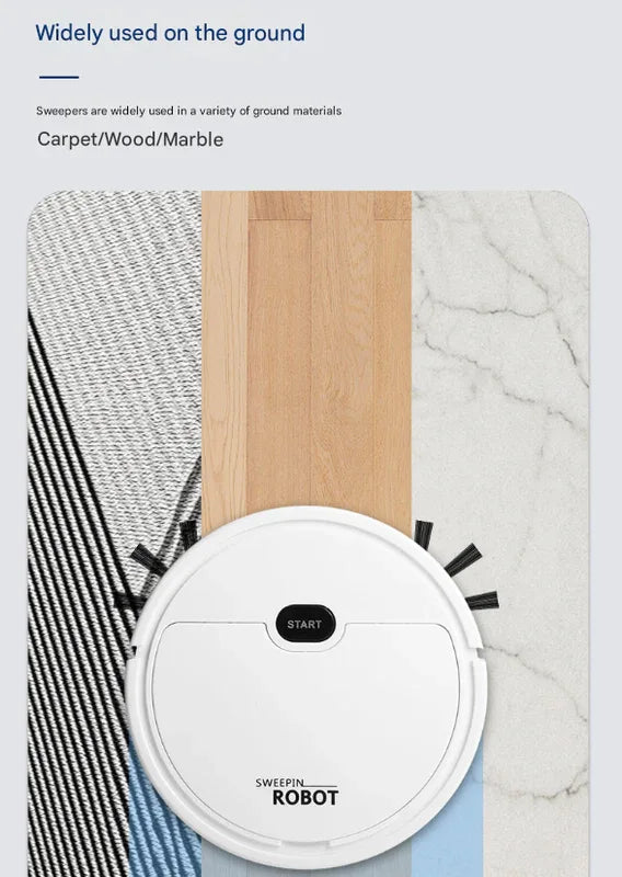 Black 3-in-1 Smart Robot Vacuum Cleaner - Automatic Sweeping, Mopping & Suction for Hard Floors & Pet Hair - Mekamart Australia