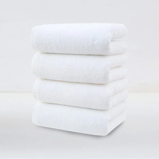 White Plush Cotton Hand Towel Set (4-Pack) - Ultra Soft, Absorbent & Quick-Drying Face Towels for Bathroom - Mekamart Australia