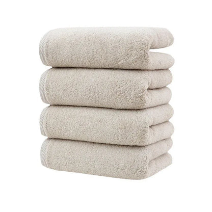 Khaki Plush Cotton Hand Towel Set (4-Pack) - Ultra Soft, Absorbent & Quick-Drying Face Towels for Bathroom - Mekamart Australia