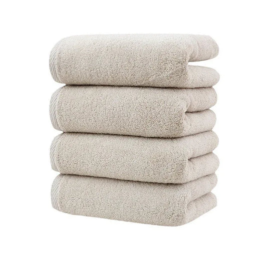 Khaki Plush Cotton Hand Towel Set (4-Pack) - Ultra Soft, Absorbent & Quick-Drying Face Towels for Bathroom - Mekamart Australia