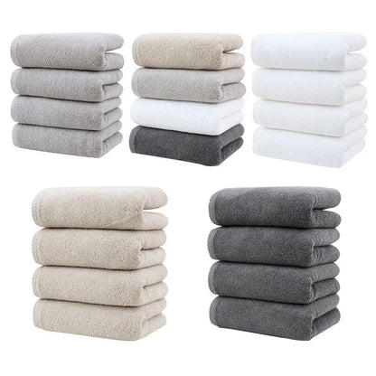 Khaki Plush Cotton Hand Towel Set (4-Pack) - Ultra Soft, Absorbent & Quick-Drying Face Towels for Bathroom - Mekamart Australia