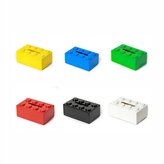 Red 2 Pcs Creative Building Block Tissue Box Holder - Wall-Mounted & Desktop Dispenser for Bathroom, Kids Room & Office Decor - Mekamart Australia
