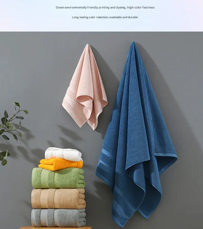 Blue Premium 3-Piece 100% Cotton Towel Set - Ultra Soft, Absorbent & Quick-Dry for Bathroom - Mekamart Australia