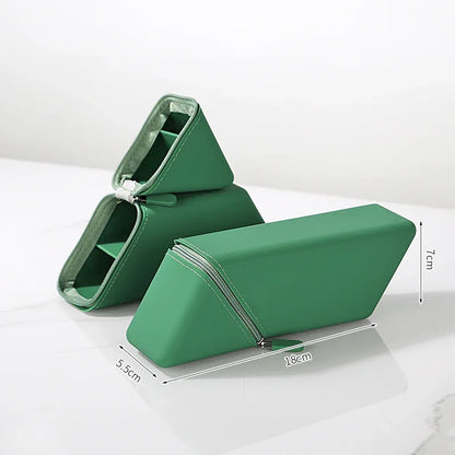 Green Transforming Silicone Pencil Case - Stand-Up Pen Holder & Stationery Organizer - Mekamart Australia