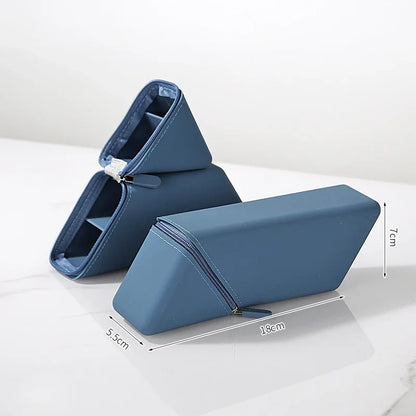 Dark Blue Transforming Silicone Pencil Case - Stand-Up Pen Holder & Stationery Organizer - Mekamart Australia