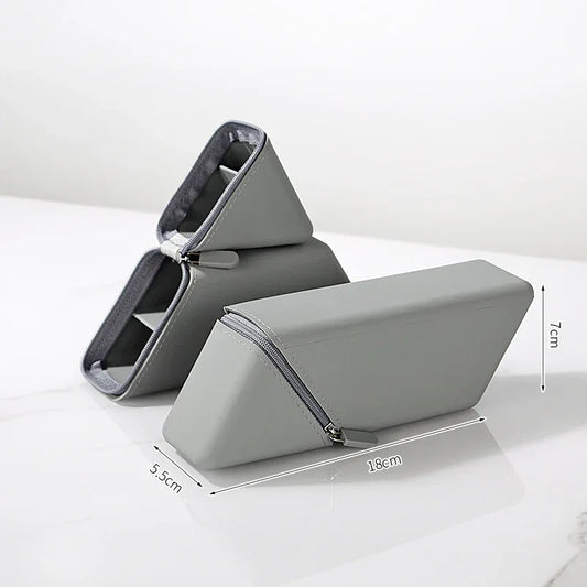 Grey Transforming Silicone Pencil Case - Stand-Up Pen Holder & Stationery Organizer - Mekamart Australia