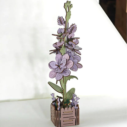 DIY 3D Wooden Violet Flower Puzzle - 60-Piece Kids' Craft Kit - Mekamart Australia