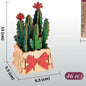 Thousand Flowers DIY 3D Wooden Cactus Puzzle with Red Flowers - 46-Piece Kids' Craft Toy - Mekamart Australia