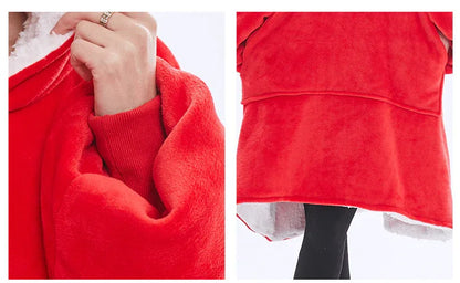 White Oversized Wearable Blanket Hoodie - Ultra Soft & Cozy Snuggle Pullover for Adults - Mekamart Australia