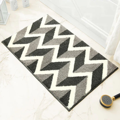 Grey Bathroom Mat - Super Absorbent Non-Slip Rug (40x60cm), Toilet Floor Mat for Bathroom/Bedroom/Entryway - Mekamart Australia