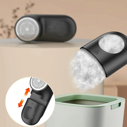 White Digital Display Electric Lint Remover - 3-Speed USB Rechargeable Fabric Shaverc - Mekamart Australia