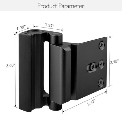 Silver Heavy-Duty Hotel Style Security Door Lock - Childproof Door Reinforcement Latch for Home Safety - Mekamart Australia