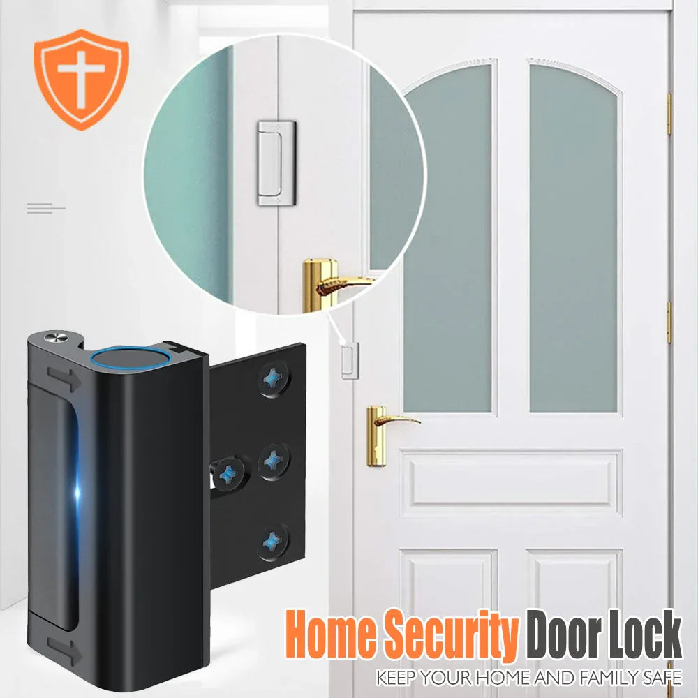 Black Heavy-Duty Hotel Style Security Door Lock - Childproof Door Reinforcement Latch for Home Safety - Mekamart Australia