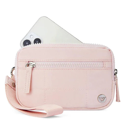 Pink Elegant WESTBRONCO Quilted Phone Bag Wallet - Mekamart Australia