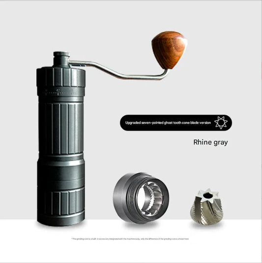Grey Premium 7-Star Manual Coffee Grinder - Portable Bean Mil（R60pro） - Mekamart Australia