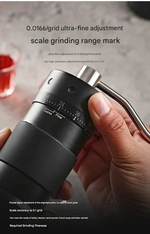 Black Premium 7-Star Manual Coffee Grinder - Portable Bean Mil(R50pro) - Mekamart Australia
