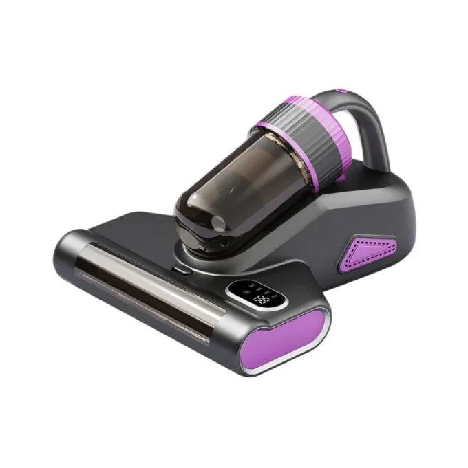 Purple Advanced Cordless UV-C Dust Mite Vacuum - Handheld Cleaner with Hot Air, Pulsating Pads & LED Display - Mekamart Australia