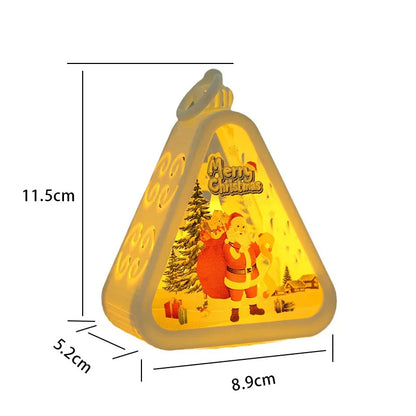 Bronze color Snowman Charming Christmas Scene Mini Lanterns (Set of 3) - Battery Operated LED Lights for a Cozy Holiday Glow - Mekamart Australia