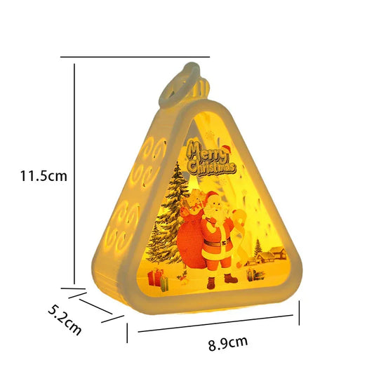 Bronze color Elk Charming Christmas Scene Mini Lanterns (Set of 3) - Battery Operated LED Lights for a Cozy Holiday Glow - Mekamart Australia