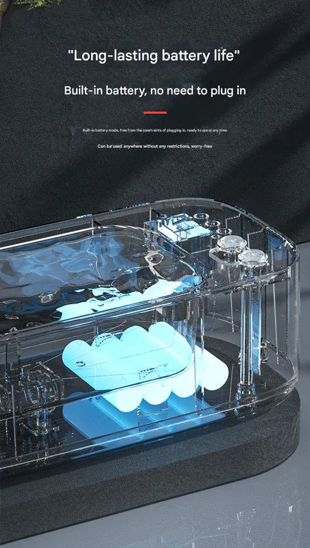 Silver Portable Ultrasonic Cleaner - 45kHz Professional High-Frequency Cleaning Machine for Jewellery, Glasses, Watches, and Makeup Brushes - Mekamart Australia