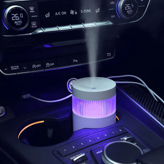 2-Piece White Mini Desktop Humidifier - Portable Mist Maker for Home and Car Use - Mekamart Australia