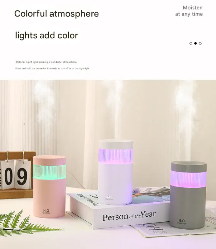 2-Piece White Mini Desktop Humidifier - Portable Mist Maker for Home and Car Use - Mekamart Australia