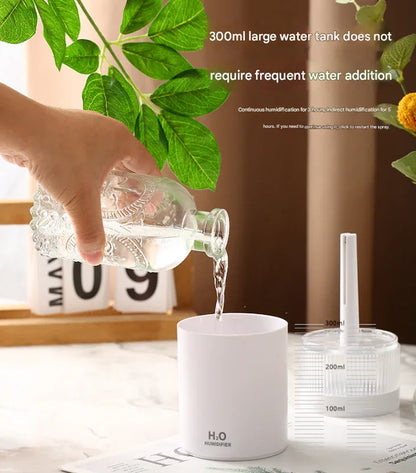 2-Piece Grey Mini Desktop Humidifier - Portable Mist Maker for Home and Car Use - Mekamart Australia