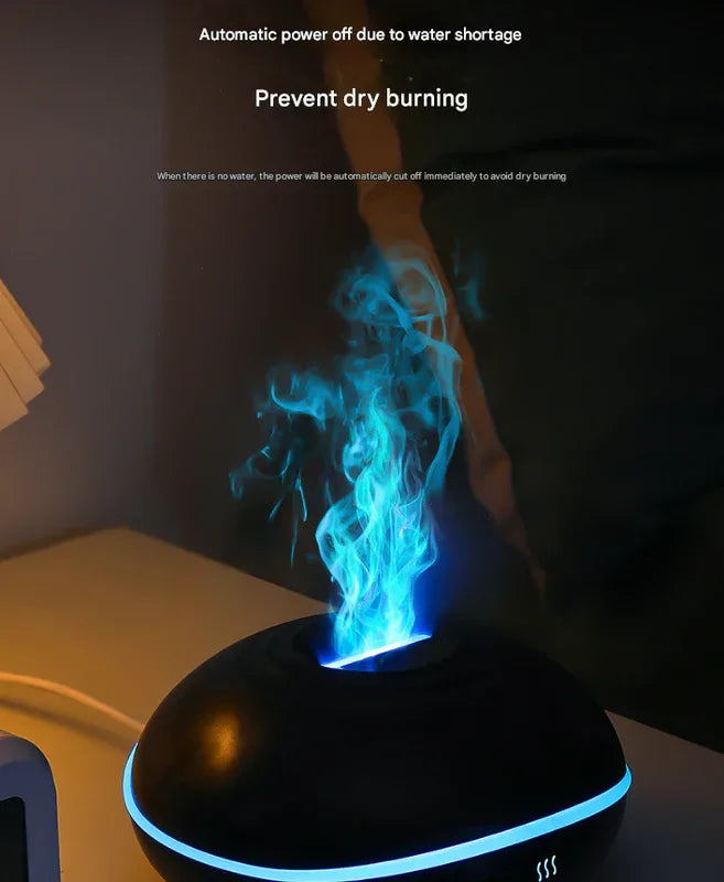 Crack color Mini USB Aromatherapy Diffuser with Flame Projection - Portable Humidifier for Home and Car Use - Mekamart Australia