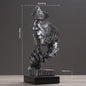 Silver Modern 'Silence is Golden' Abstract Sculpture - Nordic Resin Art Statue for Office & Living Room Decor - Mekamart Australia