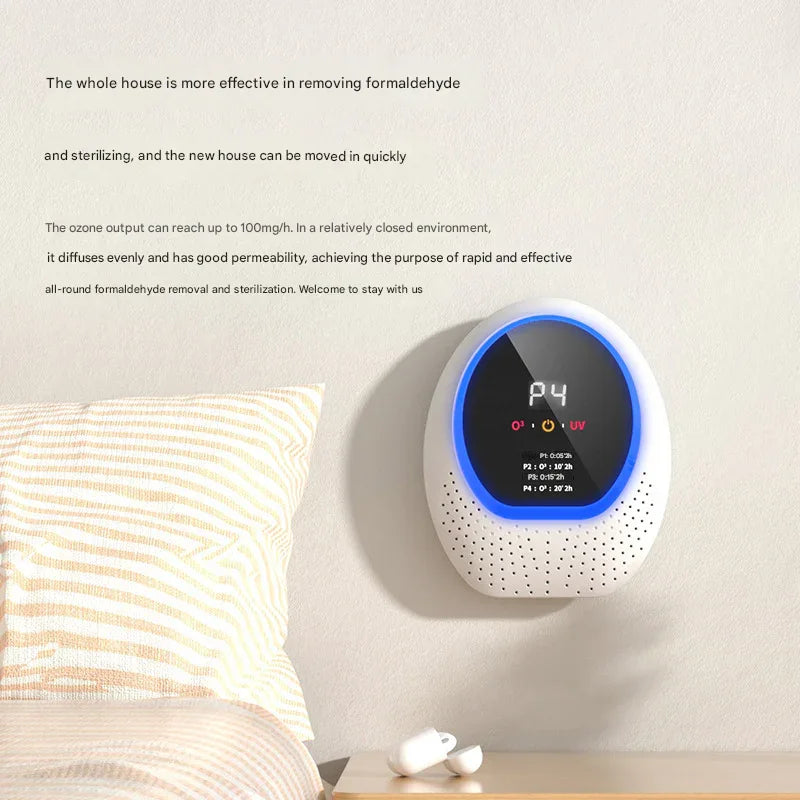 White Rechargeable Ozone & UV-C Air Purifier with Remote - Portable Odor Eliminator for Home, Pets & Closets - Mekamart Australia