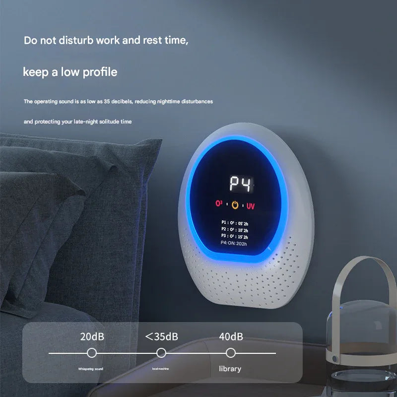 White Rechargeable Ozone & UV-C Air Purifier with Remote - Portable Odor Eliminator for Home, Pets & Closets - Mekamart Australia